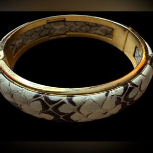 SNAKESKIN Hinged BANGLE BRACELET Made in Italy